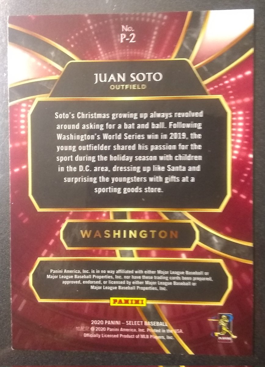 Juan Soto 2020 Select P-2 Phenomenon $8 shipped BMWT, PP, Venmo, cashapp accepted