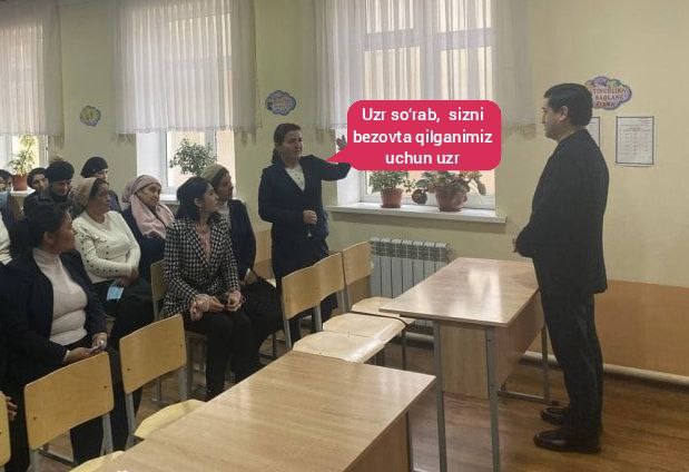 Satira_uzb's tweet photo. Xalq ta’limi vaziri uzr so‘rashga majburlangan o‘qituvchilar bilan uchrashdi
https://t.co/60B8AJldPb https://t.co/W2H1KUlgw6