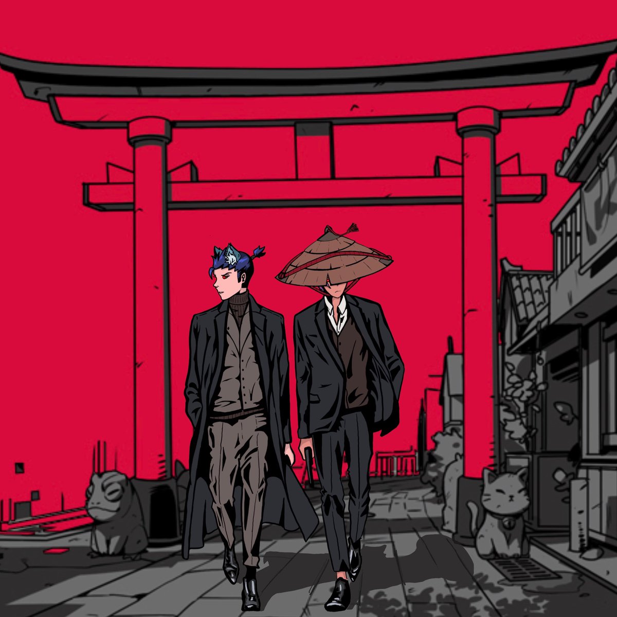 thenomadboy's tweet photo. Red eyes are the antagonist of @AzukiZen

Time to find my crew. Help me find my red eye friends! 

Left mine (9044) Right not mine - Hope you don’t mind that I drew him (1422) https://t.co/rmGIvVsJPK
