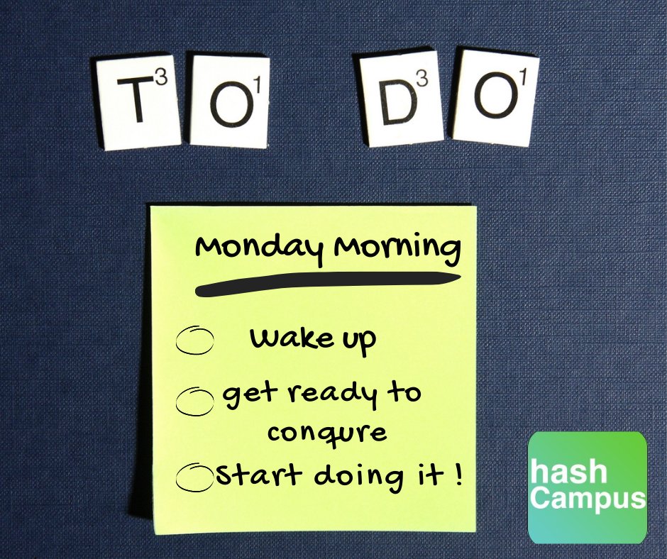 hash_campus's tweet photo. What does your Monday to-do list look like? It's like a long list of tasks to achieve or just a light one to go step by a step action plan.

#mondaymotivation #mondaymorning #mondaymood #mondaythought #todolist #longlist #achive #actionplan #conqure https://t.co/m7oI9YP3WU