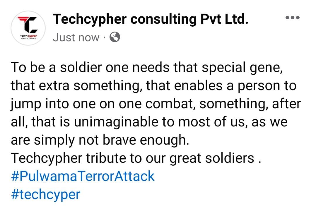 ConsultingPvt's tweet photo. #PulwamaAttack #techcypher https://t.co/DHtdFFSui9