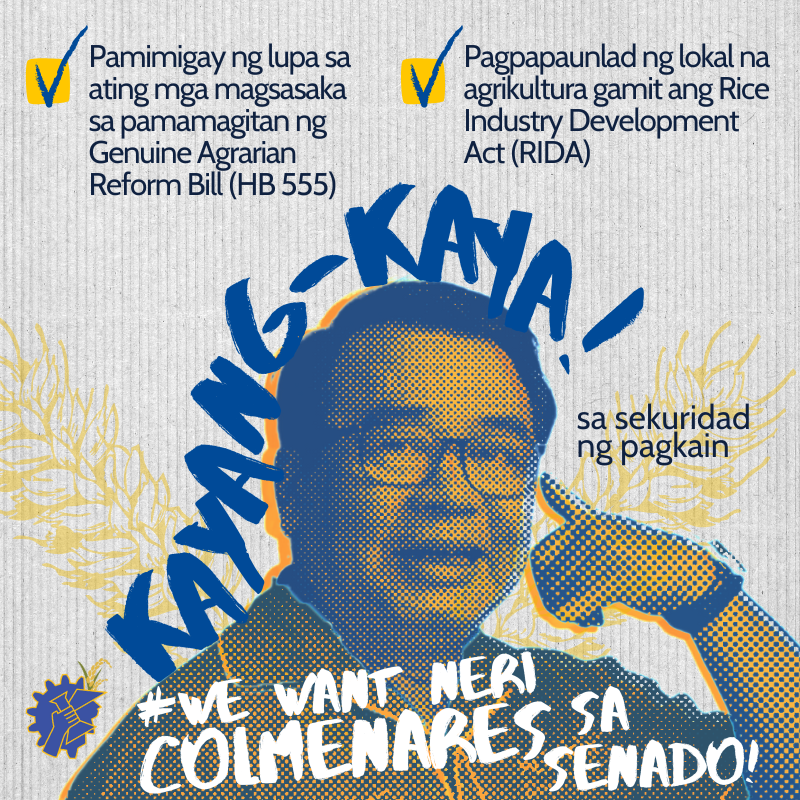 AghamNasyunal's tweet photo. AGHAM endorses the candidacy of former @BayanMuna Rep. Neri Colmenares for Senator in the coming May 2022 election. We believe that @ColmenaresPH will forward the various campaigns and advocacies that AGHAM has campaigned for the past decades.

Full post: https://t.co/9yKga8DHkY https://t.co/g7YJhd2tK6