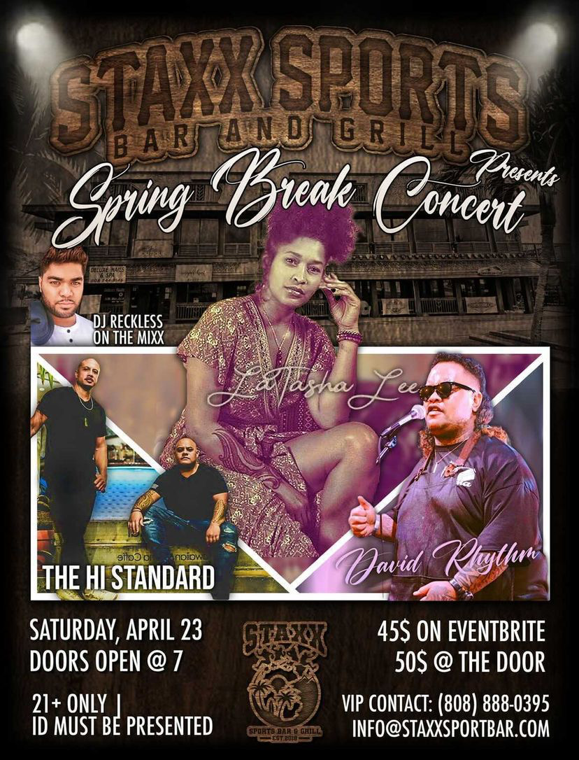 Aloooooha!! Heading to Hawaii on April 23! Staxx in Waianae!! #hawaii #livemusic #yesplease #davidrhythm #staxx