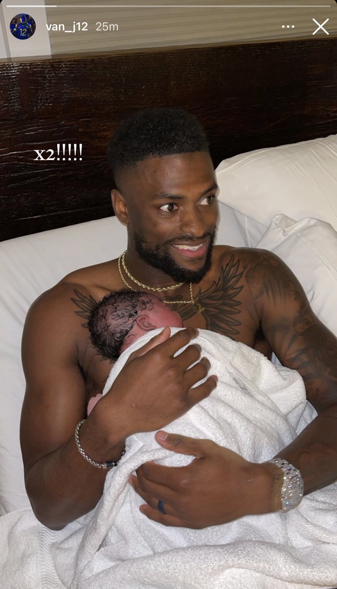 BleacherReport's tweet photo. Van Jefferson welcomes his newborn hours after winning the Super Bowl ❤️ 

(via van_j12/IG) https://t.co/2M4bY0JELY