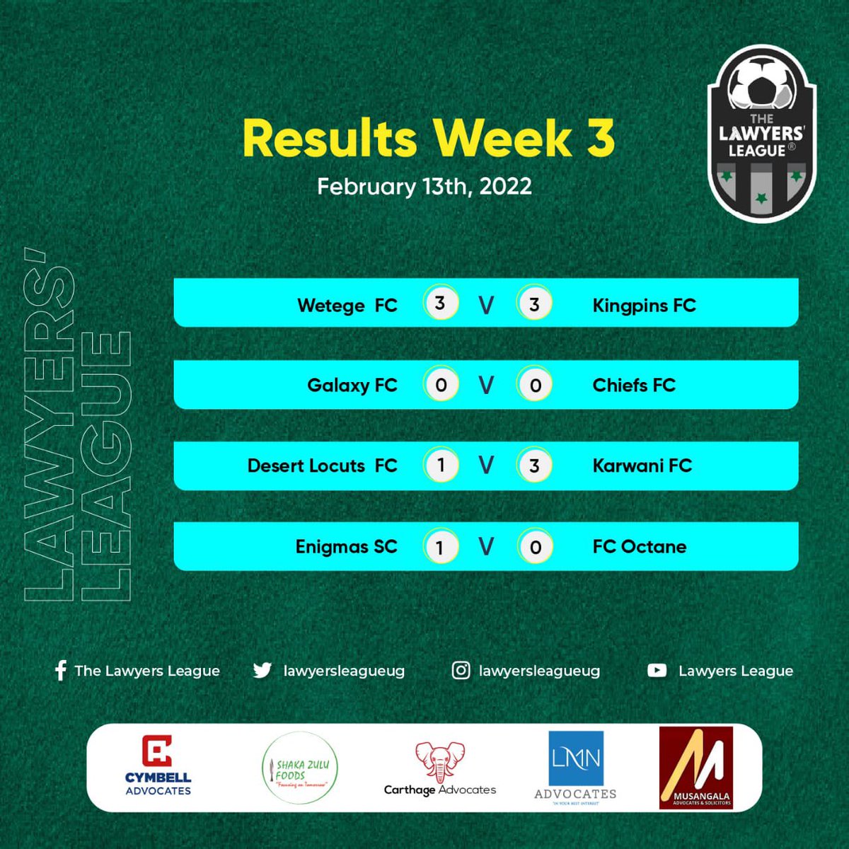 The full match week 3 results