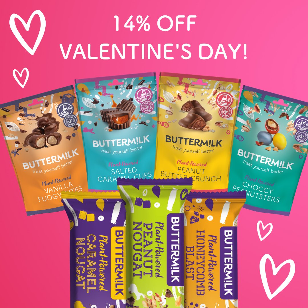 VALENTINE'S DAY ONLY - Save 14% off our choccy treats. We're sharing the love today ❤️ Use the code 'VDAY2022' at checkout to receive 14% off your order of any chocolate product on our website. Valid until 11:59PM UK tonight. Maximum order spend £35.
