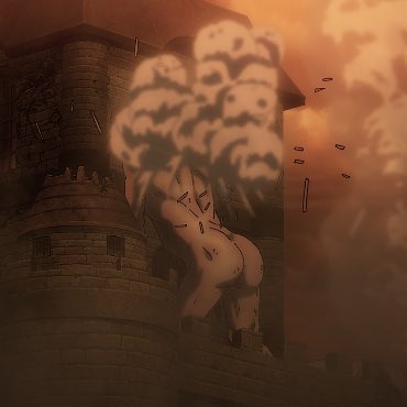 ackeryeagrs's tweet photo. this is so funny to me because mappa really spent time animating booty cheeks for that titan but none for eren 😭😭 https://t.co/9rMPb1e3tl