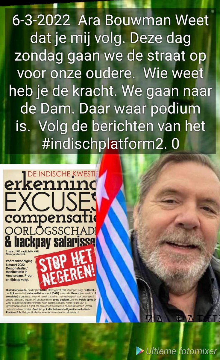 BernadetteGrond's tweet photo. 6-3-2022 Ga ik met andere de straat op. We vertrekken voor het NIOD op de Herengracht 380 te Amsterdam. Met #indischplatform2.0 #WW2 #indischekwestie #Erkenning #stopnegeren #bersiap #backpaysalarissen geef je op indischekwestie@gmail.com https://t.co/4AxRNf5Nzb