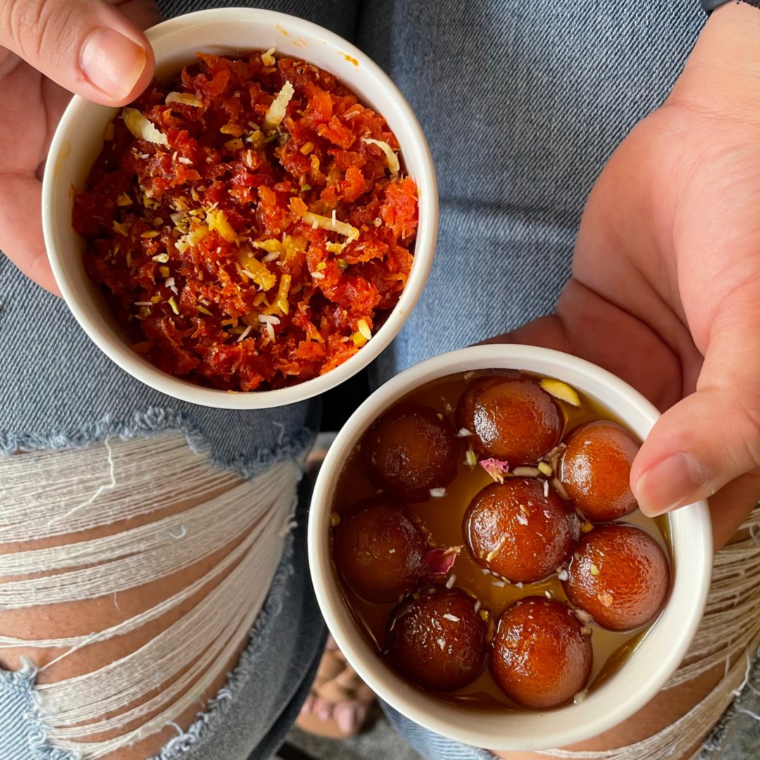 Just a girl, standing in front of flowers, asking them to be Gulab Jamuns. #HappyValentinesDay

This year, gift your loved ones mithais. Whether they are a #GajarKaHalwa person or a #GulabJamun person, it's a sweet surprise!

#Bangalore #Foodies #ValentinesDay22