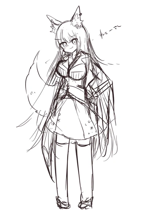 新キャラの立ち絵。
ヒールを普段履かないし、家にもなくて、ヒールがわからんちん。 