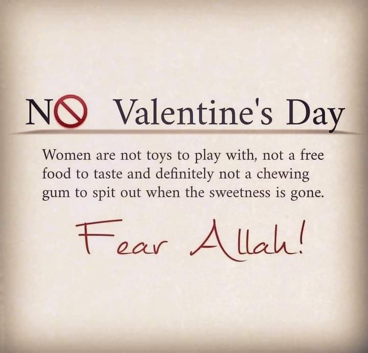PerfectPazzy's tweet image. Don&apos;t celebrate Valentine day.
Fear Allah