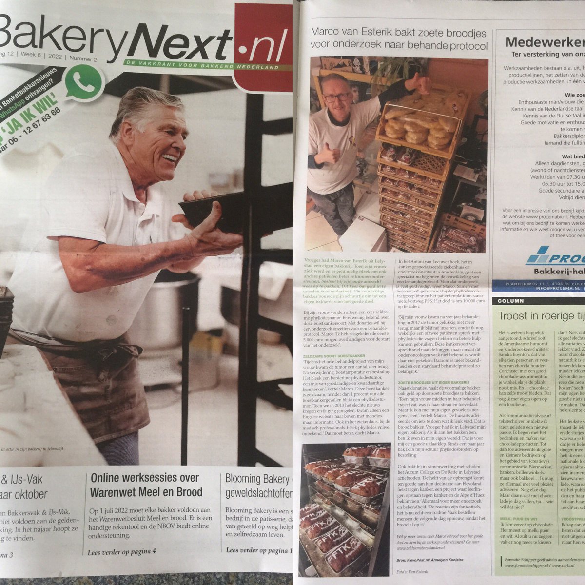 In vakkrant voor #bakkers  over het bakken over zeldzame <a href="/borstkanker/">Erfelijke borstkanker</a> onderzoek van  <a href="/hetAVL/">Antoni van Leeuwenhoek</a>  van <a href="/phyllodestumor/">Dutch Phyllodes Group /Contactgroep Phyllodes</a>  <a href="/PPSarcomen/">Patiëntenplatform Sarcomen</a>   <a href="/NFKkanker/">NFK</a>
