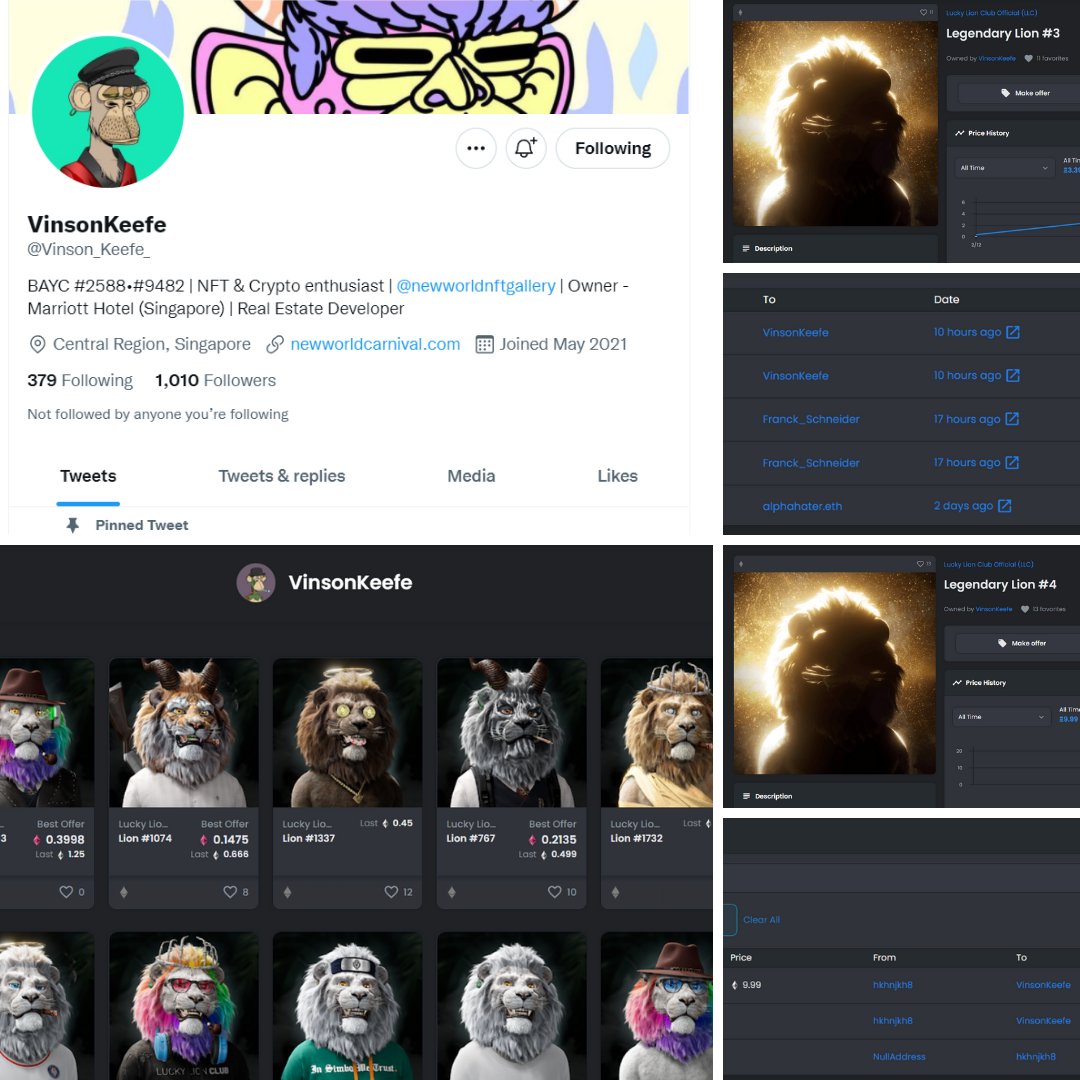 Unknown369eth's tweet photo. @Lucky_Lion_Club @Vinson_Keefe_ welcome to be part of #LLCTribe its very amazing BAYC Holder become part of our community, Just see him buy 2 legendary almost 20 ETH and another great thing is he hold almost 20 Lion on his collection!! @BoredApeYC 
#8000ETH #BAYC #NFTs #community https://t.co/UOaqmv2jkm