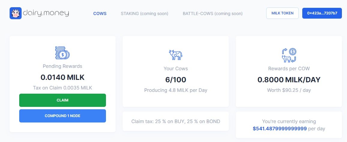 6 $MILK COWS have been added to the treasury, earning a daily yield of almost $600. We are still in the phase of auto compounding our COW nodes to acquire more. Thus, increasing exponentially the growth of node dividends in the future. 🚀

#FaaS #Nodes #BSC #NFT #Paragon