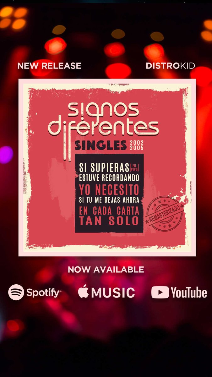 SINGLES 2002-2005 - Álbum remasterizado
#SI_SUPIERAS_en_vivo #ESTUVE_RECORDANDO #YO_NECESITO
disponible en todas las plataformas digitales.
open.spotify.com/artist/1EeMBmZ…
music.apple.com/us/artist/sign…
youtu.be/eBCmyipJqTQ