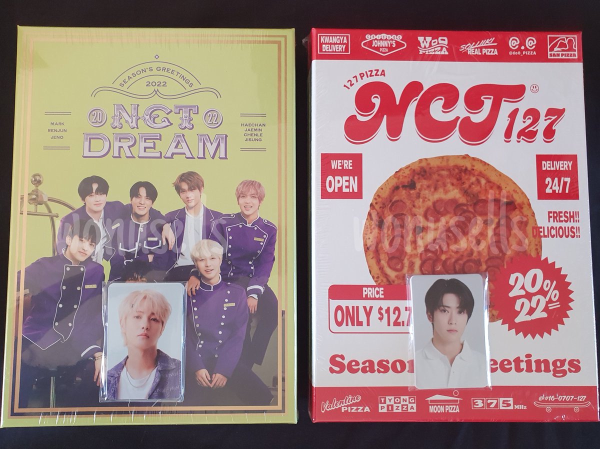 wonusells_'s tweet photo. [ 📢 ] #wonuupdates

↠ nct 127 and nct dream season's greetings 2022 arrival. https://t.co/H2daxjF343
