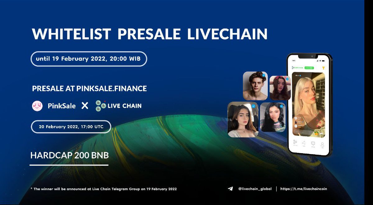 LiveOffic1's tweet photo. Don't Forget!!! At @pinkecosystem until 19 Feb 2022

#BNB #Pinksale #BTC #cryptocurrency #CryptoNews #LiveChainCoin #LCC #LiveChain https://t.co/MWQRWlRQ8u