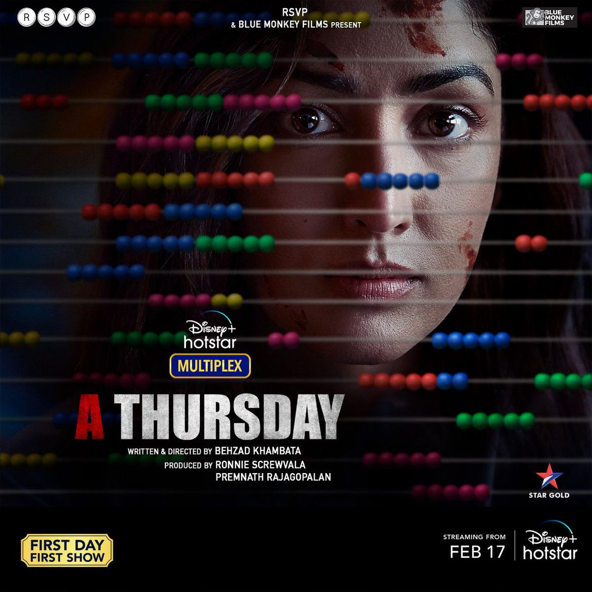 A THURSDAY :  2022
Official Trailer Out Now 🔥
youtu.be/7O_96yftBRc
• 𝗥𝗘𝗟𝗘𝗔𝗦𝗜𝗡𝗚 : 17th #February2022 at ' Disney Plus Hotstar ' in #Hindi Language Only .
 #AThursday #AThursdayOnHotstar #athursdaytrailer #disneyplushotstar