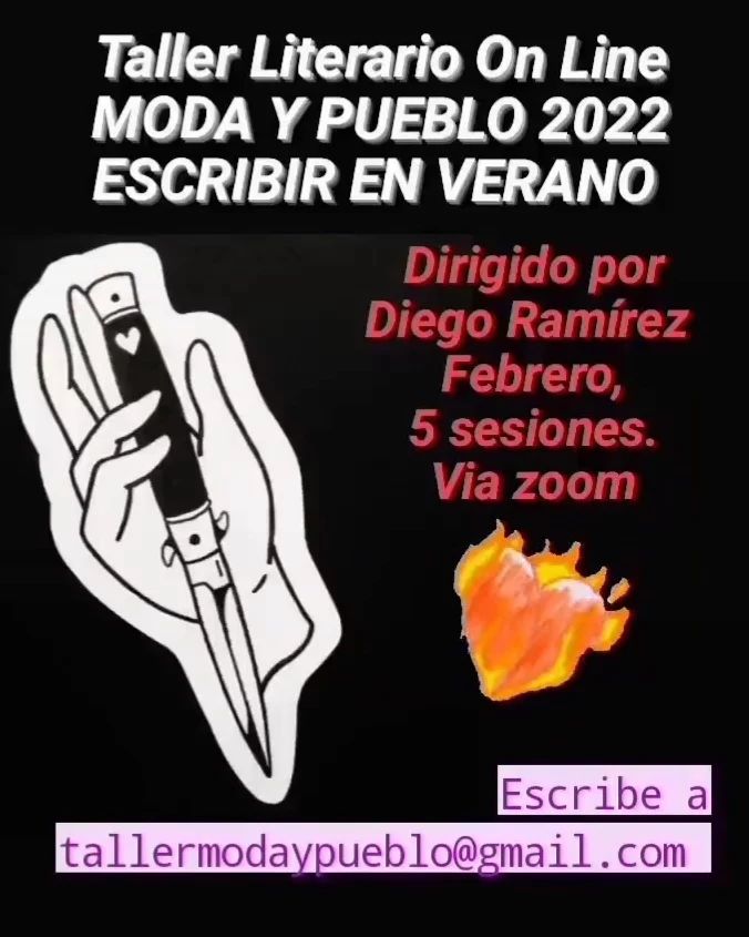 diego_ramirez_'s tweet photo. TALLER de Verano, Febrero 2022,  5 sesiones.
Moda y Pueblo, Taller On Line   
Escribir a Tallermodaypueblo@gmail.com
#tallerliterario #modaypueblo https://t.co/XrzzNMtgh6