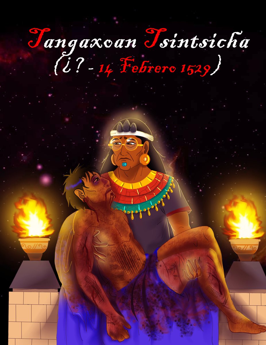 xochiamoxtli's tweet photo. Una imágen un poco cruda por el día que es hoy, pero un día como hoy pero de 1529 fue asesinado el último gran irecha Tangaxoan Tsintsicha por Nuño de Guzmán. La imágen es un poco viejita, pero que no pase desapercibido.
#Tangaxoan #14defebrero #irecha #efeméride #historia https://t.co/t3Cb4KMgOF