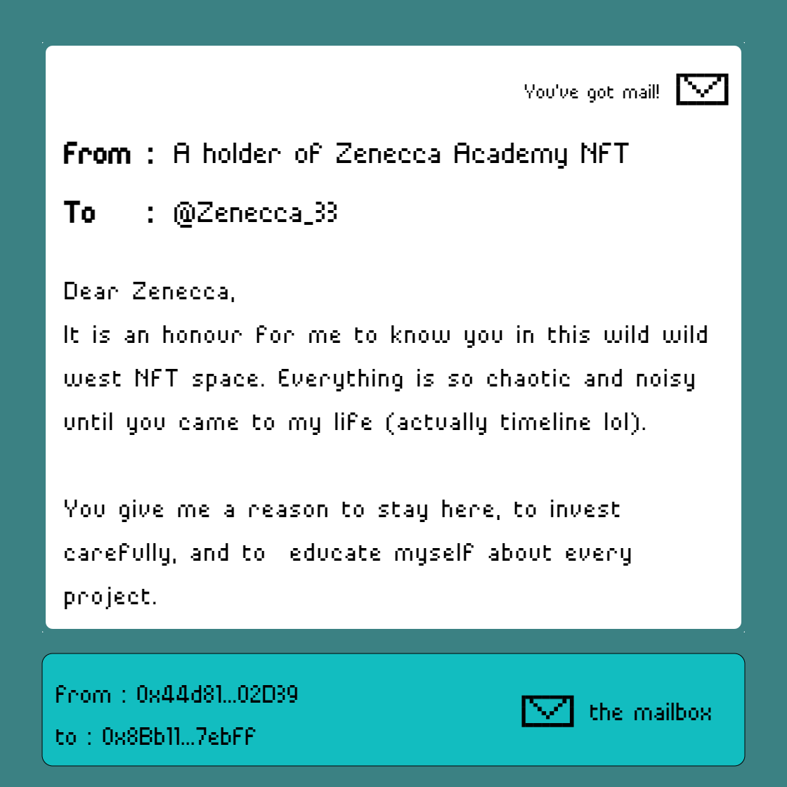 The Mailbox NFT tweet media