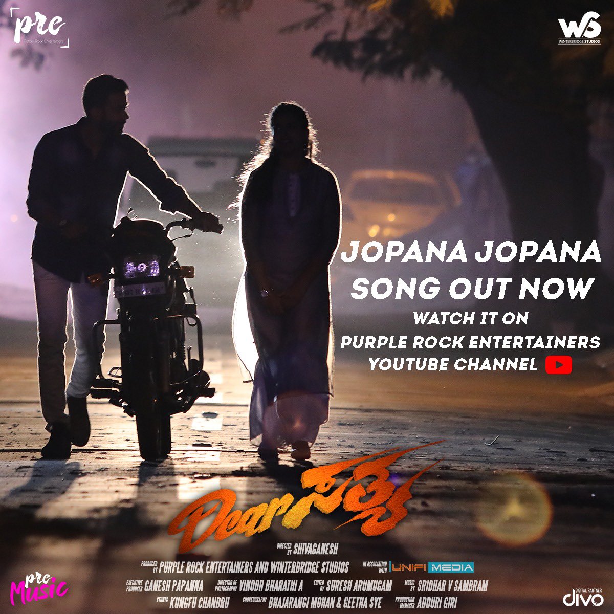 Happy Valentine’s Day..Presenting the New romantic video song ‘Jopana Jopana’ from our film.! #DearSathya #PRE #PurpleRockEntertainers #WBS #WinterBridgeStudios #RoaringSoon #InTheatres #NewSong #Released #ValentinesDay #JopanaJopana #OutNow

youtu.be/1C_y2BAzLf4