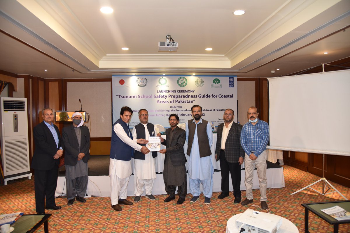 The Network of Disaster Management Practitioners (NDMP) has successfully launched the “Tsunami School Safety Preparedness Guide for the Coastal Areas of Pakistan”. Funded by the Govt of Japan, the UNDP has developed this guidebook through consultation process in coastal districts