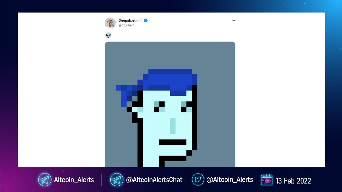 Altcoin_Alerts's tweet photo. 🔔 A #CryptoPunks #NFT Has Been Sold At A World Record Value Of $24 Million In Ethereum. The NFT was purchased by the Chief Executive Officer of Chain, Deepak Thapliyal.  ! @dt_chain @chain

▶️ Full News: https://t.co/PJyA2YuTwD https://t.co/m0GmPHg7Yi
