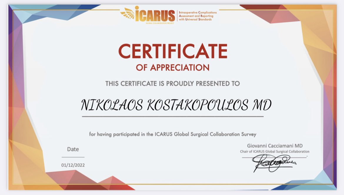 Uro_Surgeon's tweet photo. 🚨Thrilled to contribute to @ICARUS_collab for standardizing the assessment of #intraoperative adverse events to create a positive culture of reporting errors in #surgery &amp; #anesthesiology 
@Some4SurgeryIT1 @me4_so @ICARUS_collab https://t.co/lhgBirootD