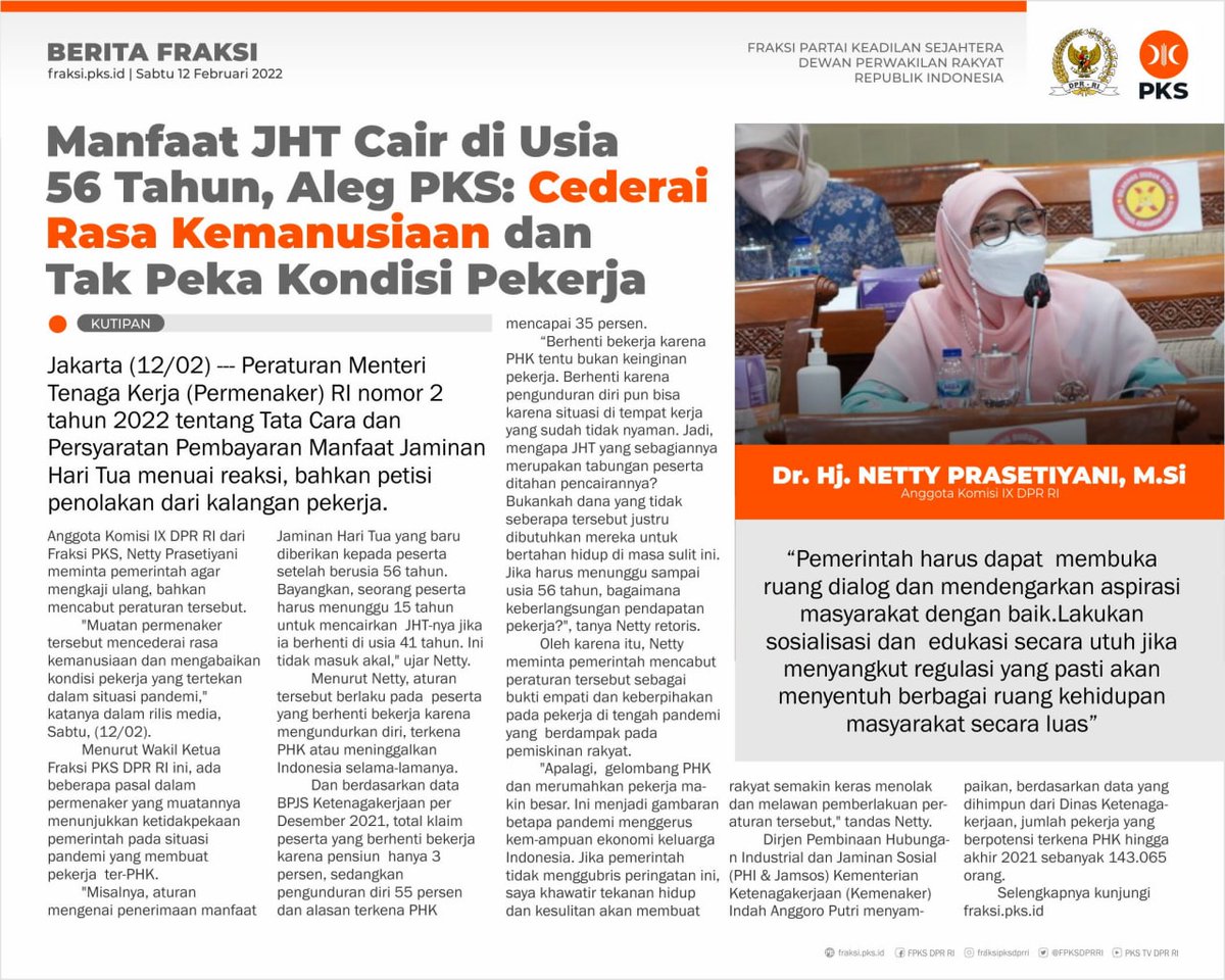 Tentu aturan ini sangat memberatkan masyarakat. Apa dasar dan alasan dibuatnya aturan spt ini?
#CabutPermenJHT56tahun