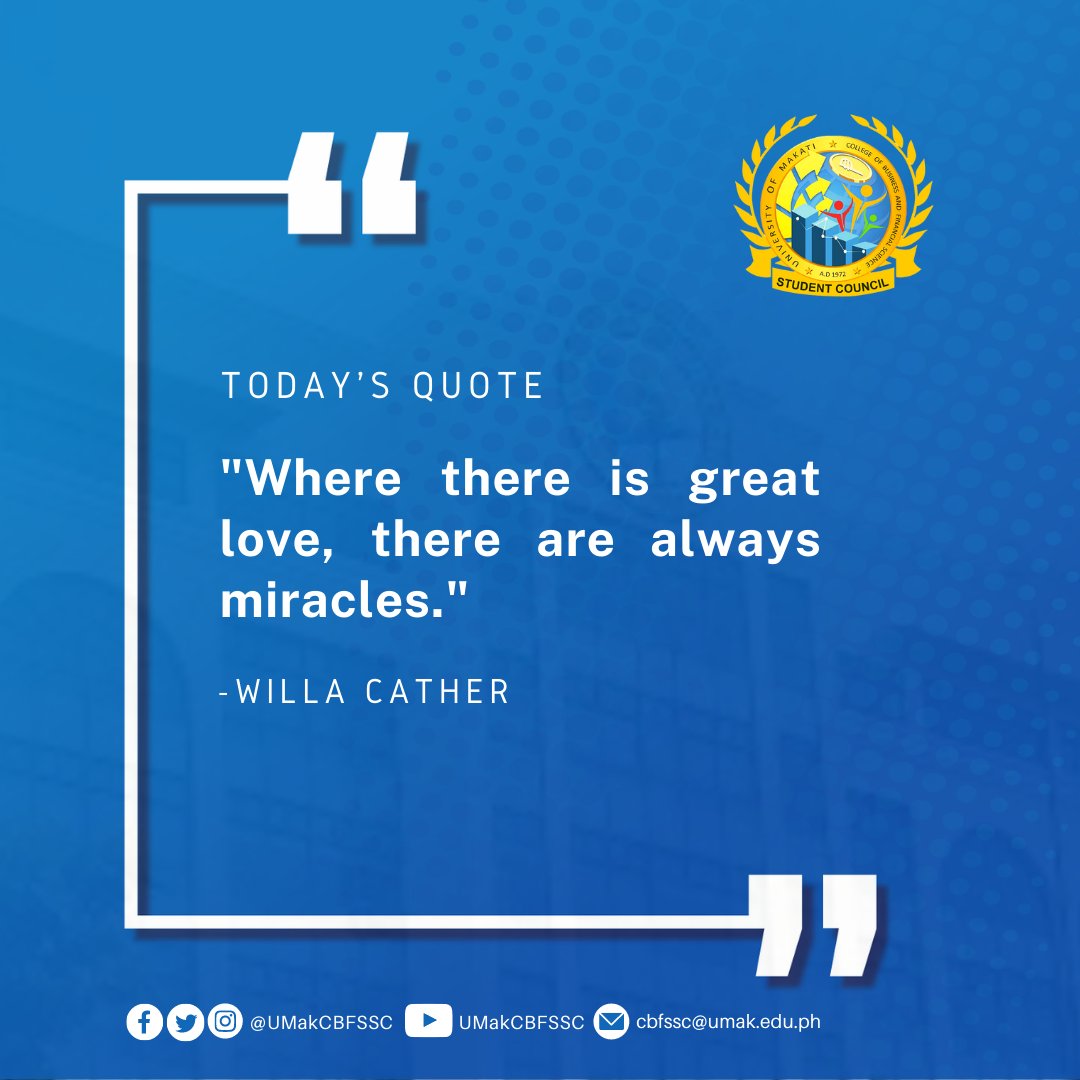 UMakCBFSSC's tweet photo. Monday Motivator: "In love there are two things: bodies and words." Have a great day ahead.
Happy Valentine's Day 🥰
#CBFSNewNormal
#CBFSYourVoiceOurAction https://t.co/N1j7o2jwVl