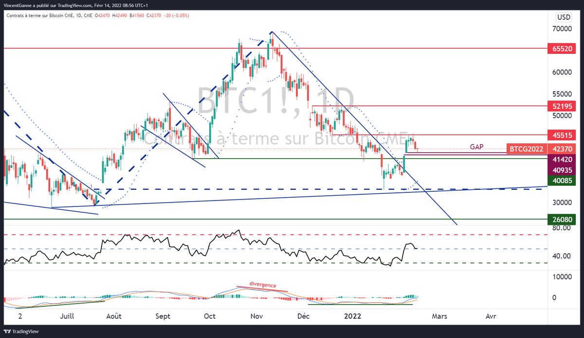VincentGanne's tweet photo. #Bitcoin, le gap haussier du 7 février dernier testé ce matin sur le contrat future.

👉 Gap commun et tu seras vite comblé, avant que le marché ne brise 40K$

👉 Gap de rupture et tu donneras l’élan pour dépasser 45.5K$

Quel type de gap es-tu ? https://t.co/l1Cu1MejbL