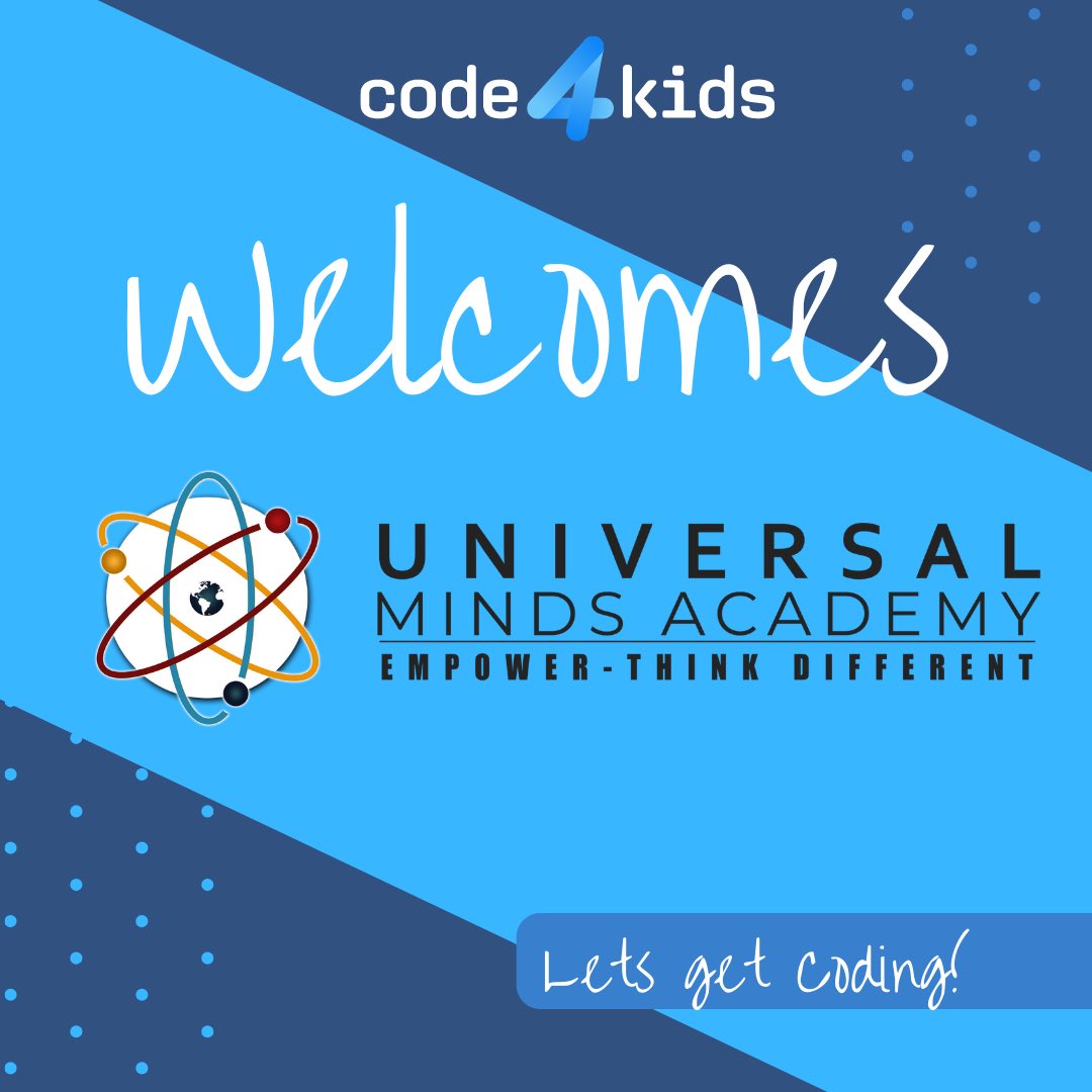 Welcome to <a href="/getcode4kids/">getcode4kids</a> Universal Minds Academy! We are so excited to begin the coding journey with you this year! 

#Code4Kids #coding #code #learntocode #kidswhocode #codingforkids #EdTech