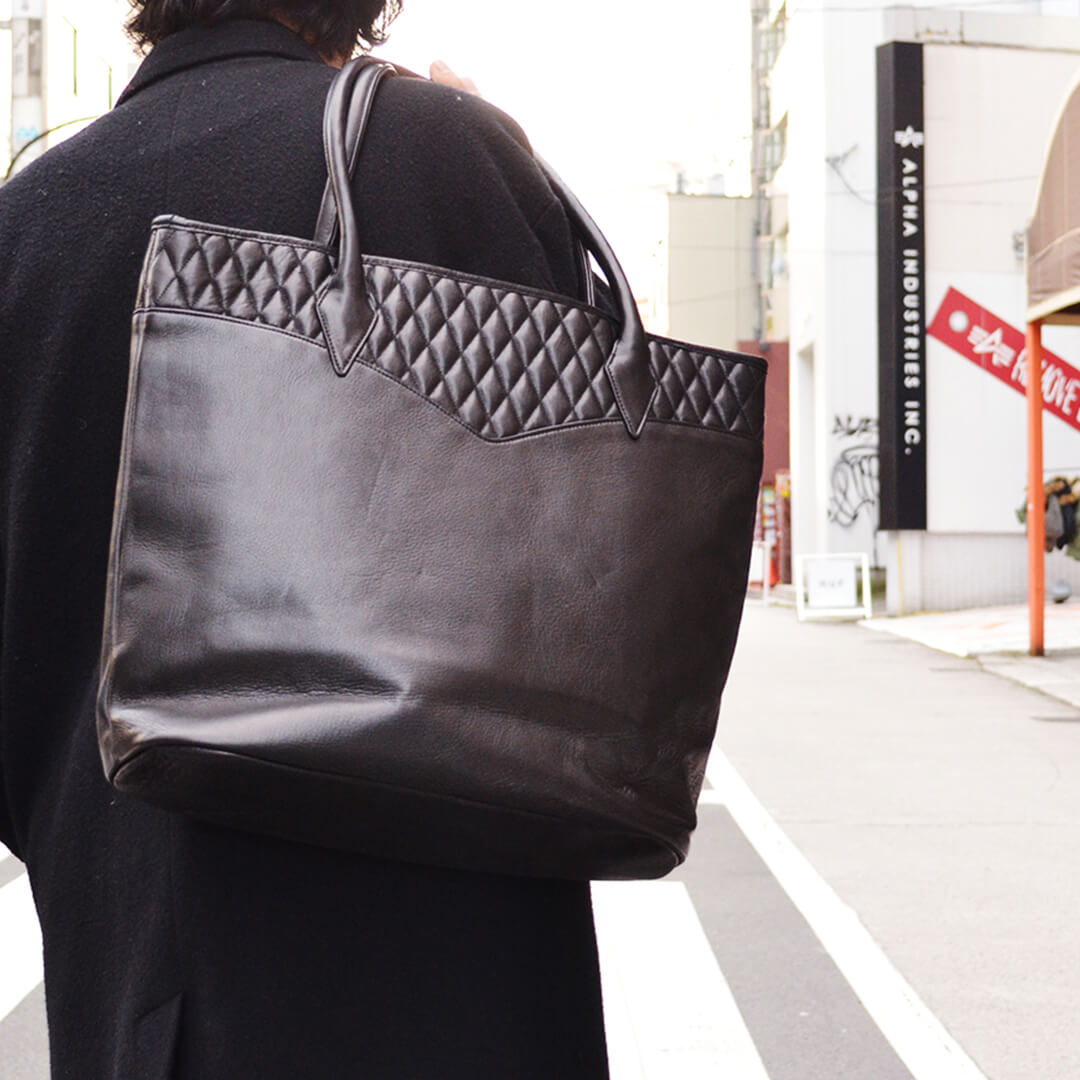 OUTSIDERS LEATHER TOTE BAG / RUDE GALLERY BLACK REBEL
