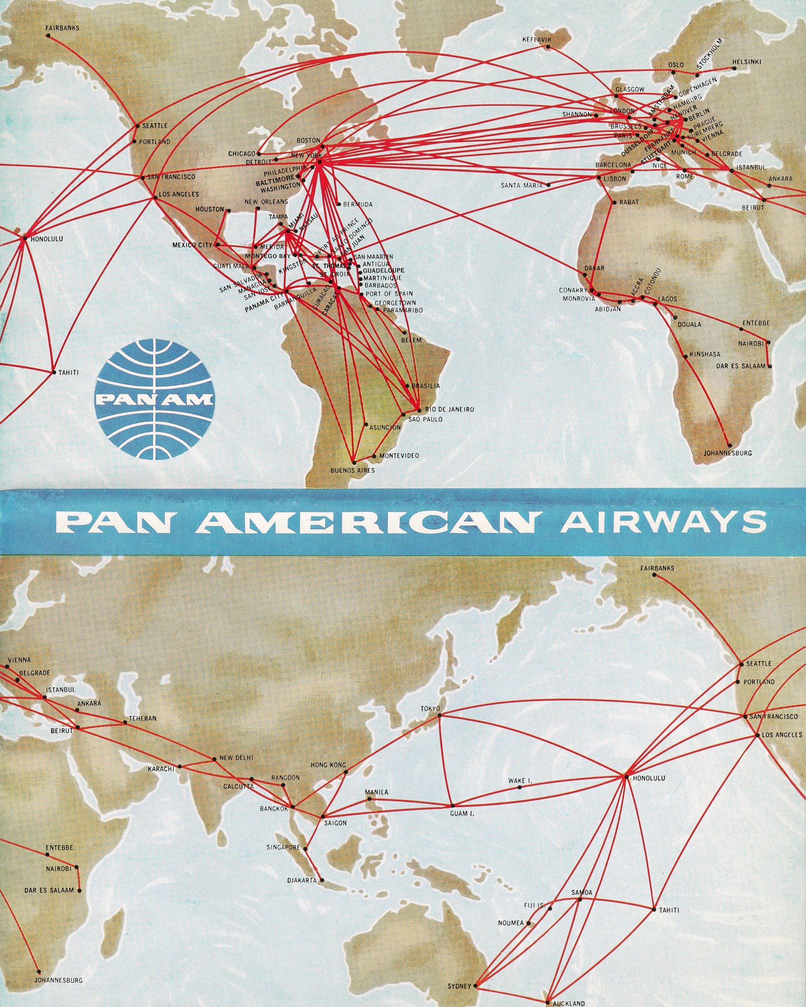 Pan Am on Twitter "The airways of Pan American in 1967. 40 years after