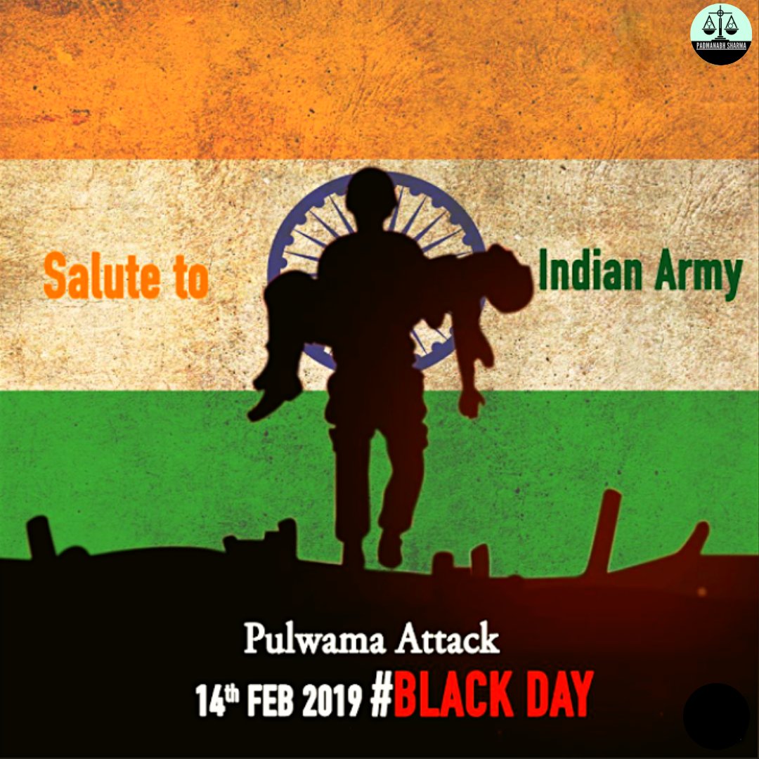Padmanabhs5's tweet photo. February 14 today is known as a 'black day'for India.On this day three years ago,the nation was brought to a standstill as the news of 40 CRPF officers losing their lives broke out on our TV screens.We salute to Indian Soldier #PulwamaAttack #BlackDayofIndia #PulwamaTerrorAttack https://t.co/jBfpAYX5IM