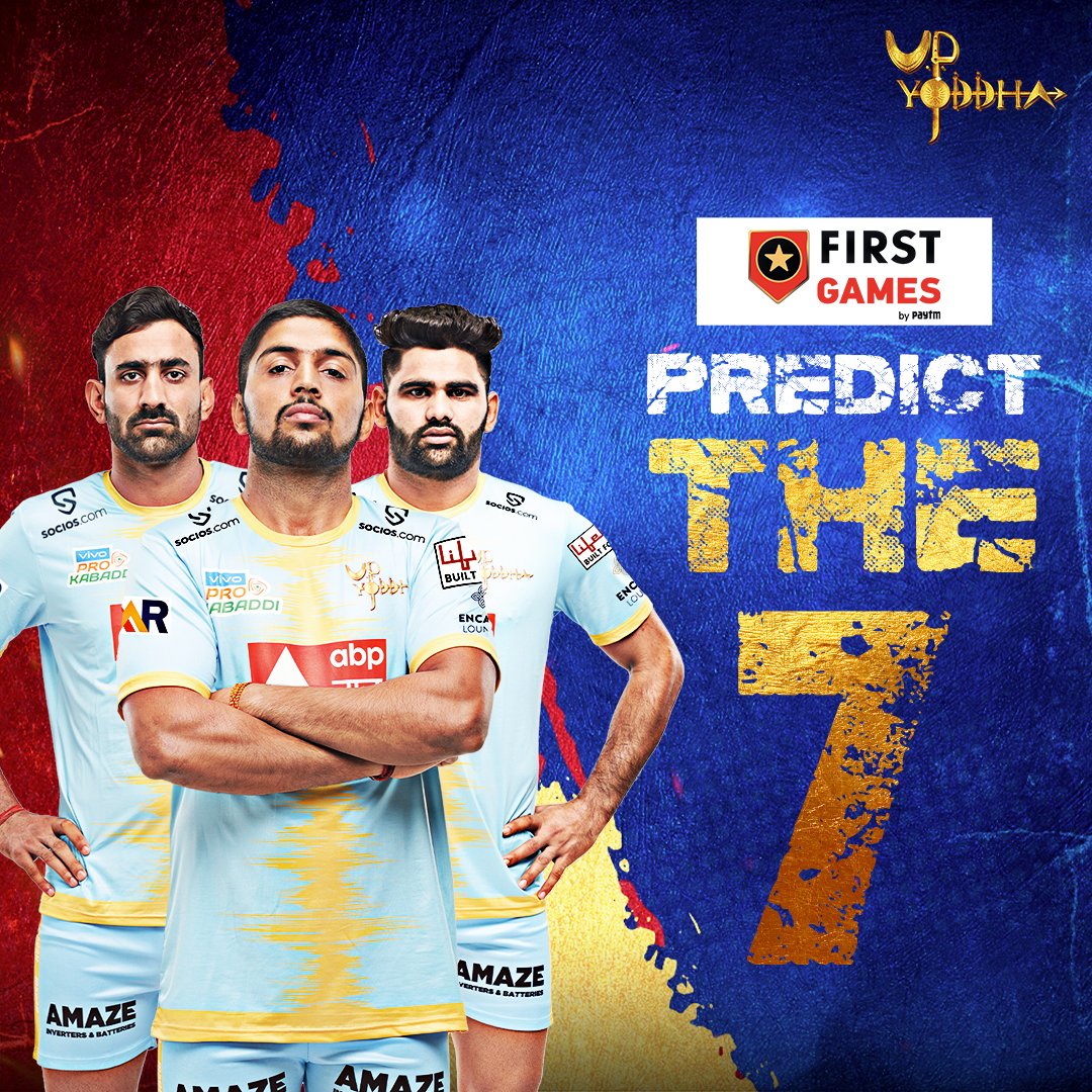 UpYoddhas's tweet photo. Monday blues β
Monday motivation βοΈ
Playoffs mein apni jagah pakki karne ke sankalp ke saath kaunse 7β£ Yoddha aaj karenge Dilli ka saamna? π₯
#DELvUP #YoddhaHum #SaansRokSeenaThok #GMRGroup #VIVOProKabaddi #SuperhitPanga #PredictTheSeven https://t.co/vO7QqUQBSZ