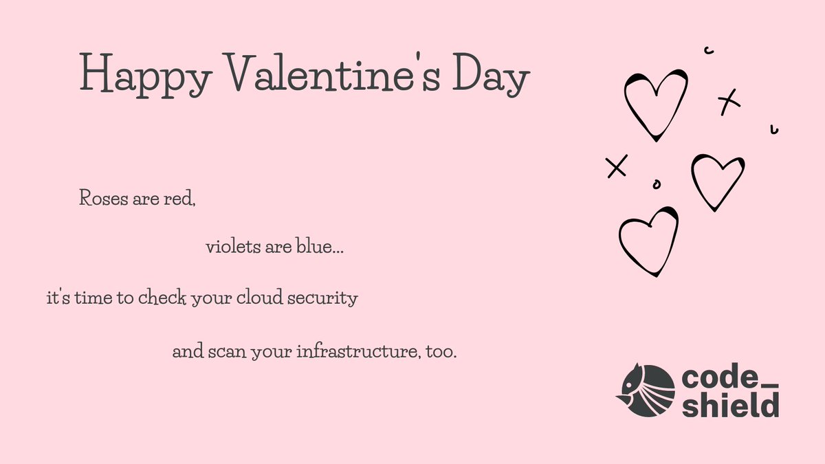 CodeShield_io's tweet image. On this Valentine's Day give your infrastructure some love 💚
#dontbecloudnaive #happyvalentinesday #inspiration #cloudsecurity