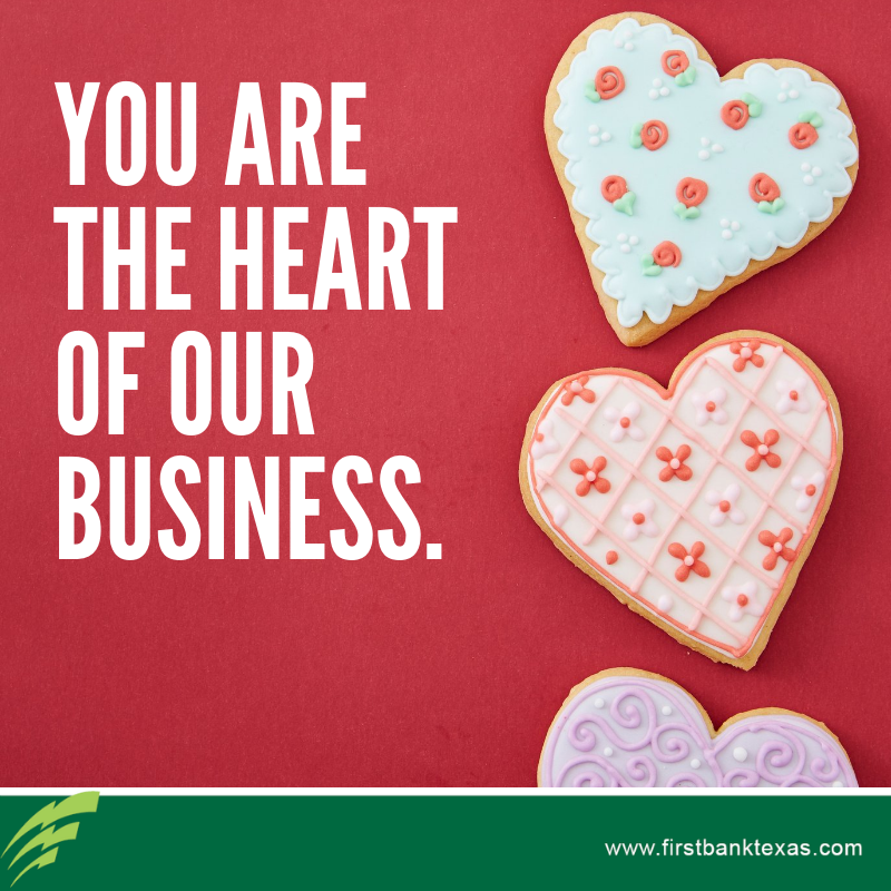 Our customers and community will always be at the heart of everything we do. We love having you as a customer! Happy Valentine's Day!