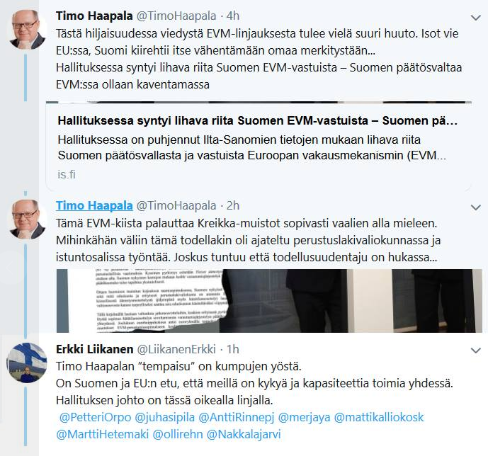 Huopainen's tweet photo. Timo kirjoittaa. Erkki Liikanen hermostuu ja pingaa Ylen päätoimittajan, VM:n seniorit, puoluejohtajat ja varmaan mummonsakin. Sitten Olli Rehn tulee isällisesti opettamaan vastuullisuudesta ja eurokriisistä oppimisesta. 

Ei jumalauta.

ping @TimoHaapala https://t.co/xdAR3DRWVj