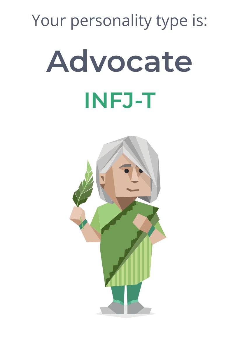 FreyaChild's tweet photo. Interesting to see that my  Myers-Briggs personality type has changed with age/uni experience. The last time I took the test I was an INFP... https://t.co/eSyvs7a0c0