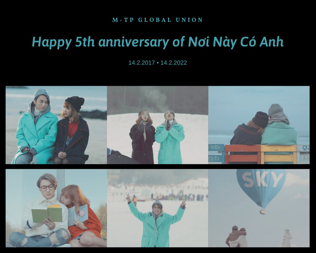 MTPGlobalUnion's tweet photo. “Nơi Này Có Anh” is a gift that Tung gave Sky on Valentine's Day 2017. Today is the 5th anniversary of the song!
This is one of the sweetest gifts from him. We love you, Son Tung M-TP 💙

NƠI NÀY CÓ ANH 
#5th_Anniversary_NNCA

@sontungmtp777
#SonTungMTP 
#SKYMTP https://t.co/mYCi1nDKgu