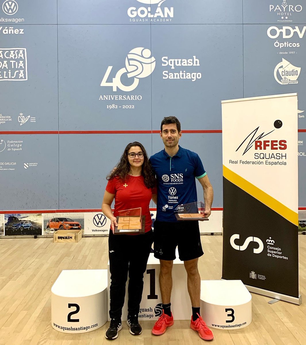 Campeones de España 2022🇪🇸
<a href="/golansquash/">Borja Golán</a> y <a href="/cris_gomez98/">Cristina Gómez</a> ! 🙌🏼

#SquashSpain
<a href="/depespana/">ADESP - Asociación del Deporte Español</a> <a href="/COE_es/">Comité Olímpico Español</a> <a href="/culturagob/">Ministerio de Cultura</a> <a href="/Cobendai/">Cobendai</a> <a href="/iberdrola/">Iberdrola</a> <a href="/DunlopSquash/">Dunlop Squash</a>