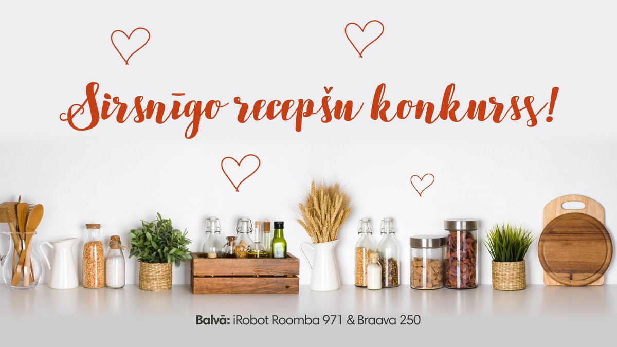 Vai Mīlestība iet caur vēderu?
Ko saka Tava pieredze?

Padalies ar sava sirsnīgā ēdiena recepti!
Varbūt tie, kas netic šim apgalvojumam, vienkārši nezina īstās receptes?

PS Vienam no recepšu autoriem tiks grīdas uzkopšanas robotu komplekts.