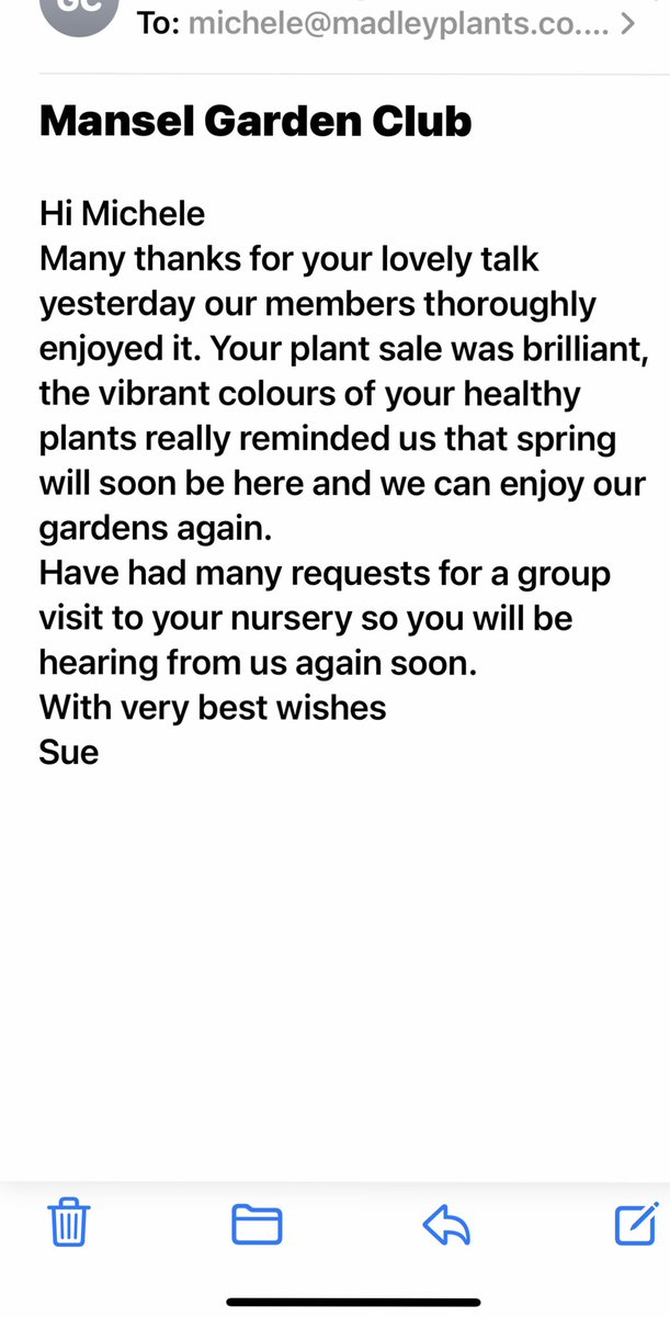 madleyplants's tweet photo. We are feeling the love @madleyplants #HerefordHour lovely review from our first talk of the year ❤️ we really enjoy these and also having groups come here to the nursery 👍 https://t.co/78GVRmVPmK