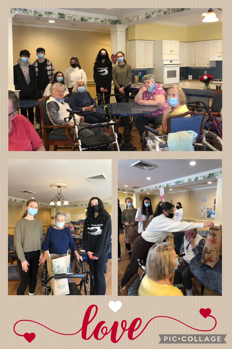 NHS Spanish Honor Society ⁦<a href="/NHS_SpanishHS/">Sociedad Española</a>⁩ spreading love at  The Residence at Great Woods!
Thank you ⁦<a href="/NortonTeachers/">Norton Teachers Association</a>⁩ for your generosity! Happy Valentine's Day!