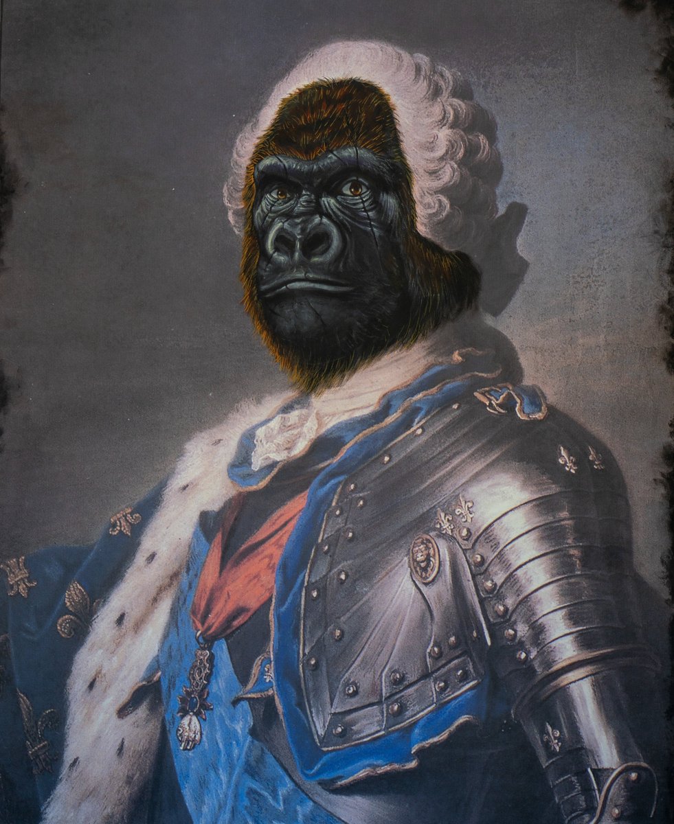 thedsideco's tweet photo. King of humans - Mixed media 
3317x4075  
Available on @opensea https://t.co/vfIGokOZQg
