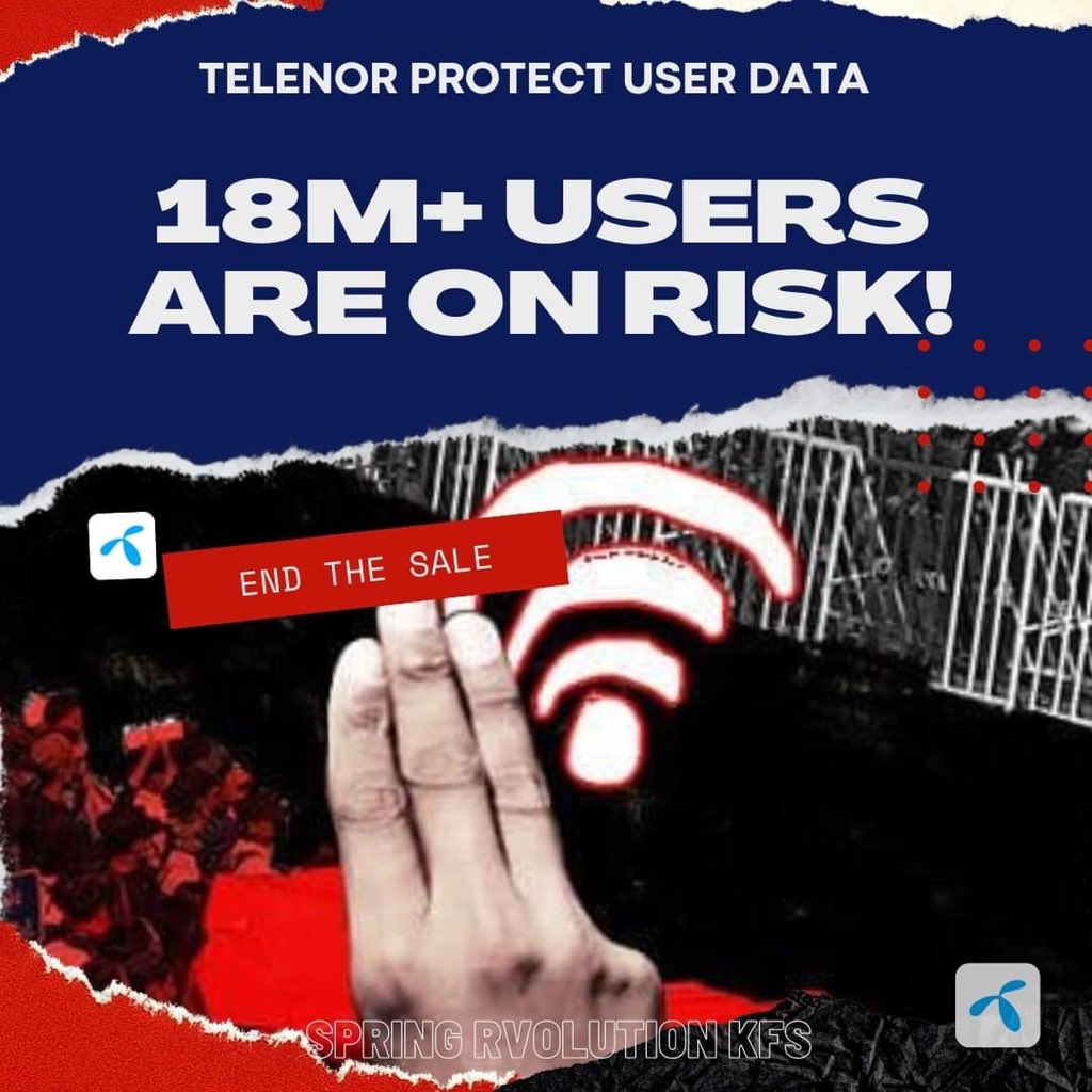 Zayar (@zayar12922082) on Twitter photo . @TelenorGroup, Please Stop immediately the sale of @Telenor_mm to military-linked Investcom. More than 18M Telenor customers in Myanmar are at risk of losing sensitive data at the hands of military-affiliated Investcom. <a href="/jcvestre/">Jan Christian Vestre</a>
#Telenor_StopTheSale
#Telenor_ProtectUsersData . @TelenorGroup, Please Stop immediately the sale of @Telenor_mm to military-linked Investcom. More than 18M Telenor customers in Myanmar are at risk of losing sensitive data at the hands of military-affiliated Investcom. <a href="/jcvestre/">Jan Christian Vestre</a>
#Telenor_StopTheSale
#Telenor_ProtectUsersData