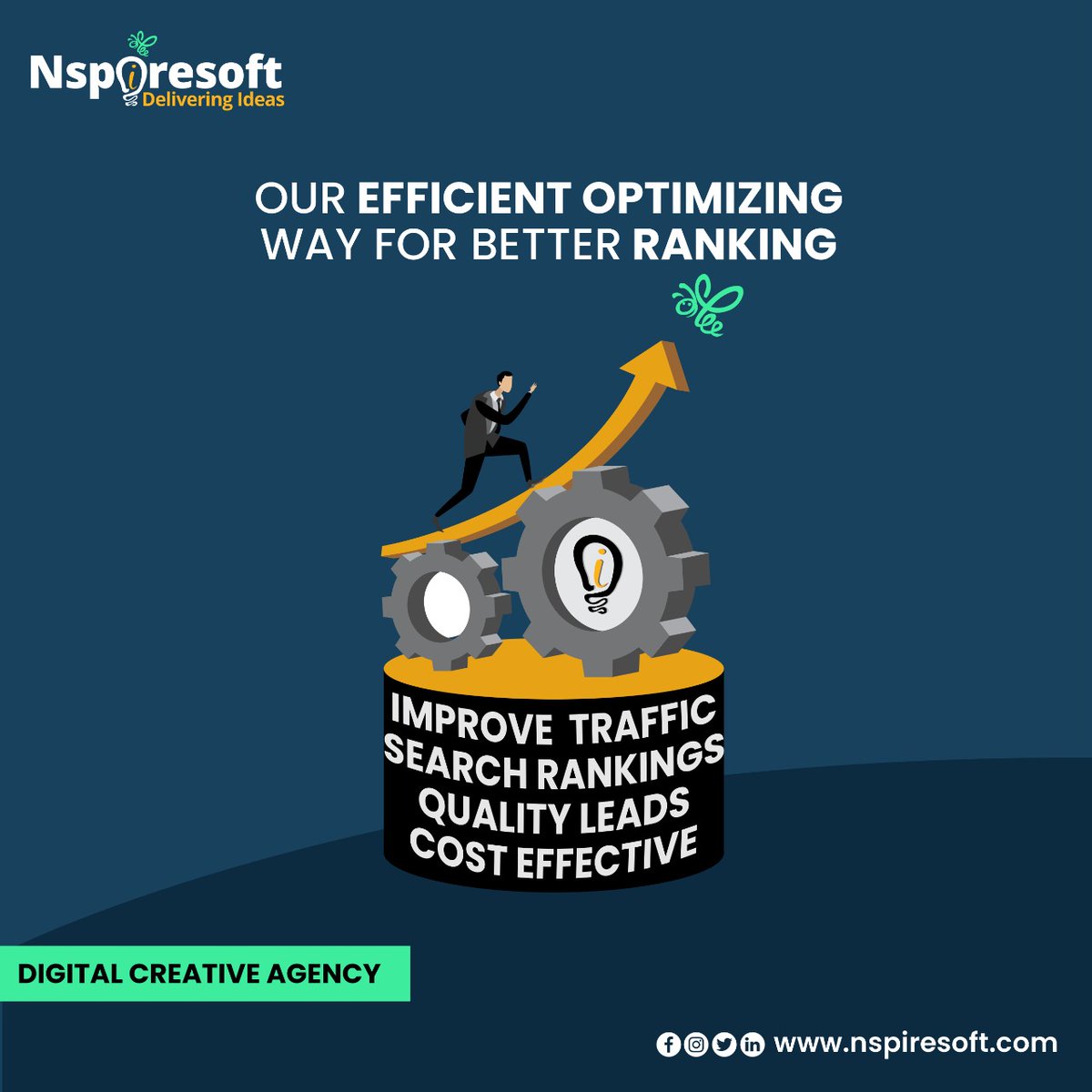 nspiresoft's tweet image. #SEO (#Search_Engine_Optimization) is not just about ranking high in search results. It is also about getting the right business leads and making profit out of it.
Some of #Nspiresoft’s specialties-
-Get relevant organic traffic to your website
-Improve online search rankings