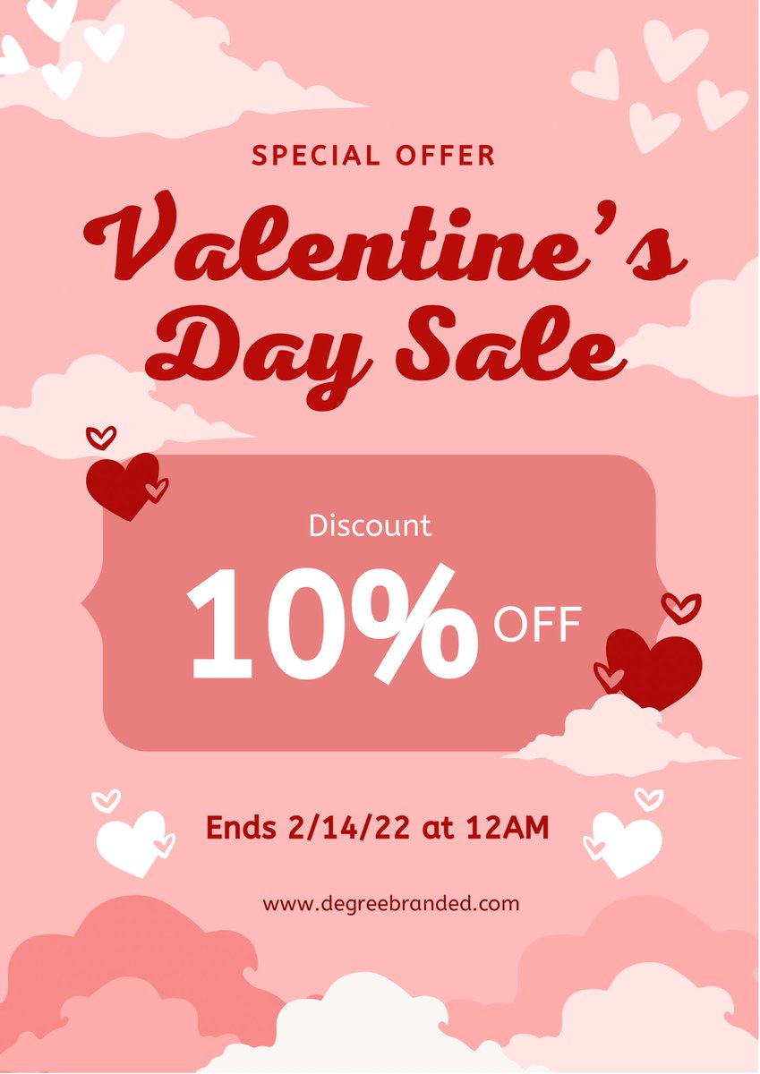 Good Morning and Happy ❤️ Day!! 10% off Valentine’s pop-up sale at degreebranded.com